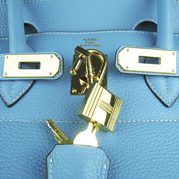 Cheap Hermes Birkin 42cm Replica Togo Leather Bag Light Blue 62642 - Click Image to Close